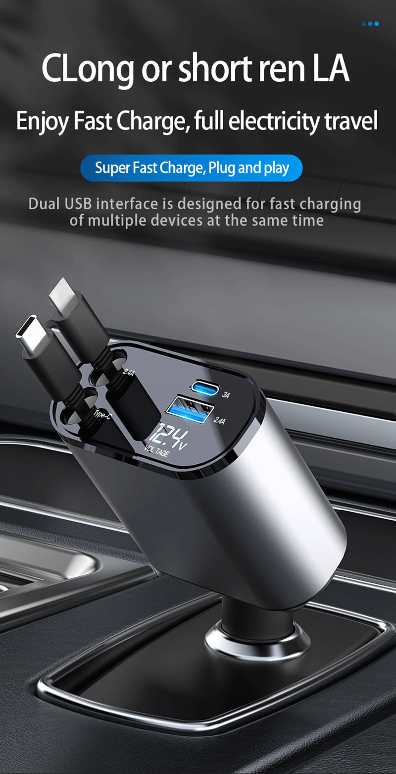 4 in 1 Retractable Car Charger