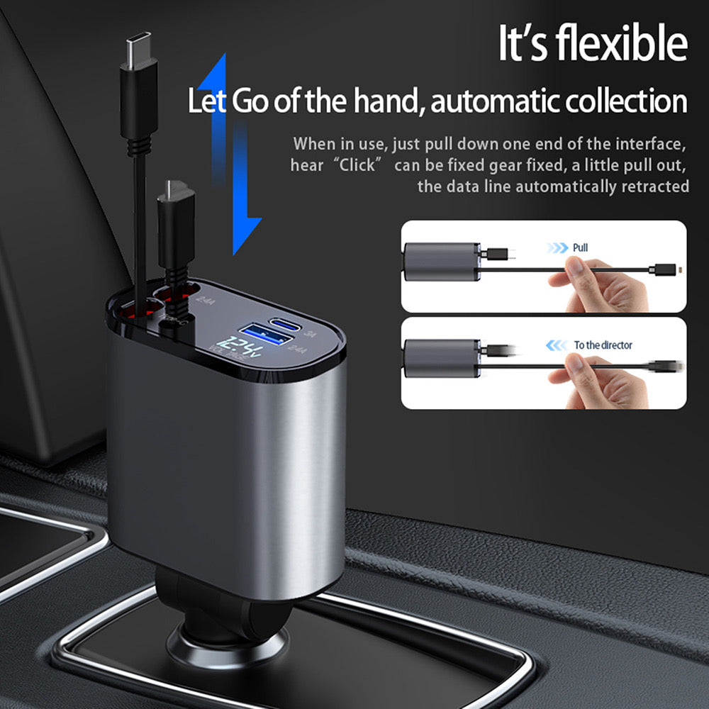 4 in 1 Retractable Car Charger